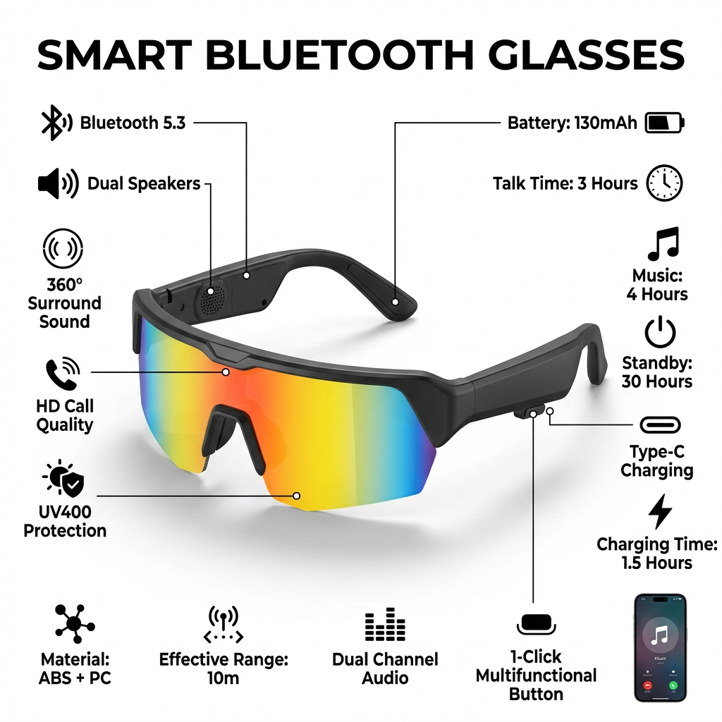 DOUÉ Peak Bluetooth Speaker Sport Glasses